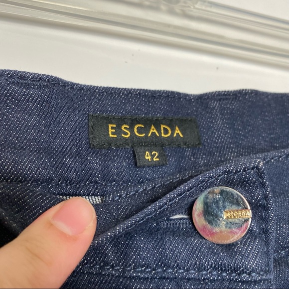 Escada Piped Embroidered Hem Straight Jeans L/42 - Picture 3 of 10